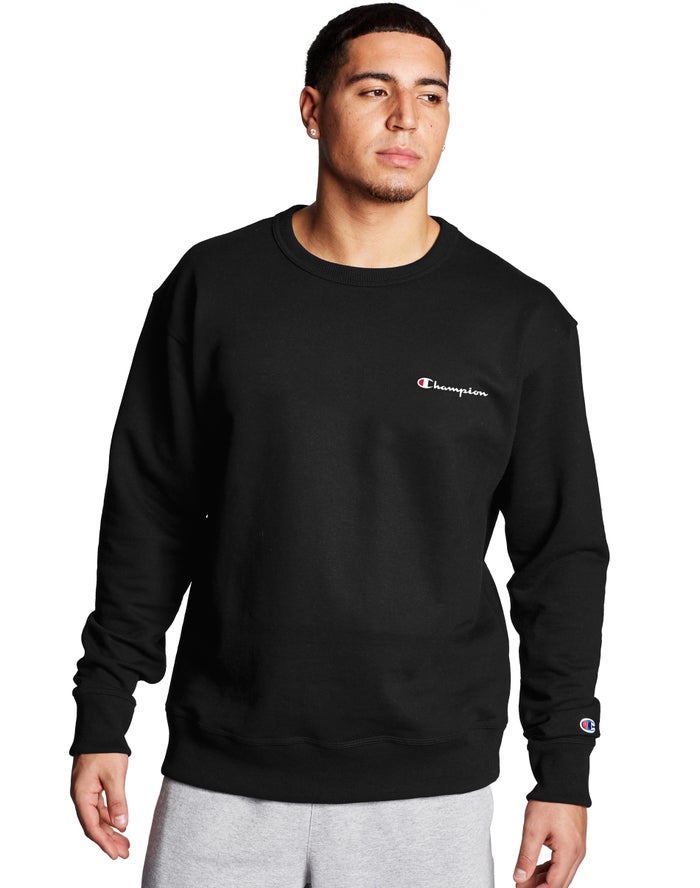 Sudadera Champion Hombre Mexico - Powerblend Fleece Crew Script Logo Negras - 47652-KEYF